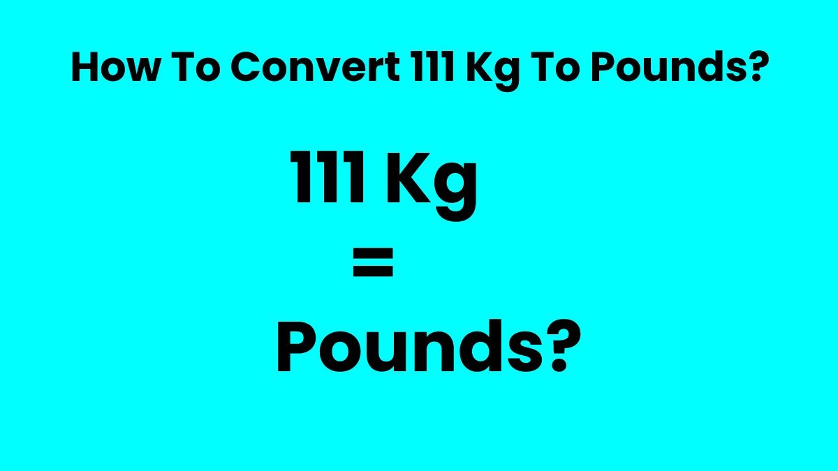 How To Convert 111 Kg To Pounds? 2023