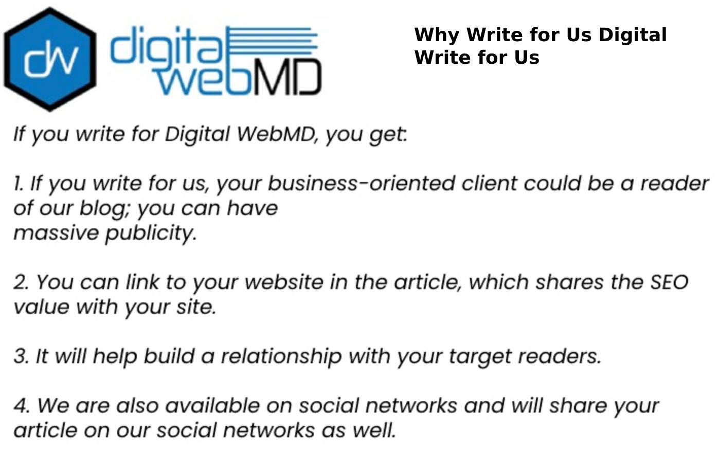 Why Write For Digital Write For Us