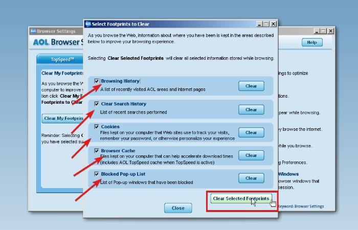 Clear Cookies and Cache in Microsoft 