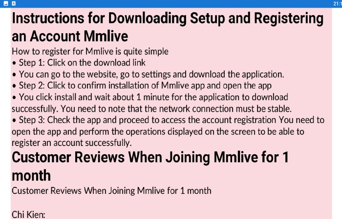 Instructions to Download the App and Register for an MMlive Account