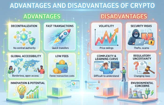 advantages and disadvantages of crypto