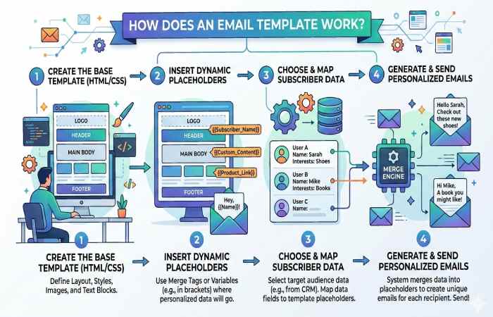 how does an email template work